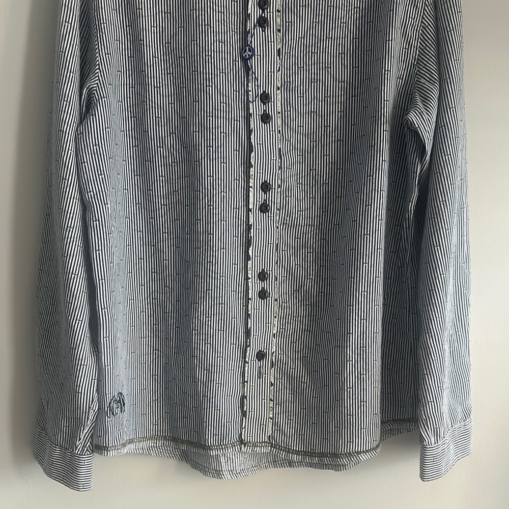 John Lennon Classic Striped Men's Shirt Size L LIKE NEW - Picture 8 of 13
